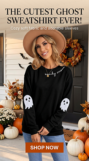 HEBBE Halloween Sweatshirt Women Spooky Season